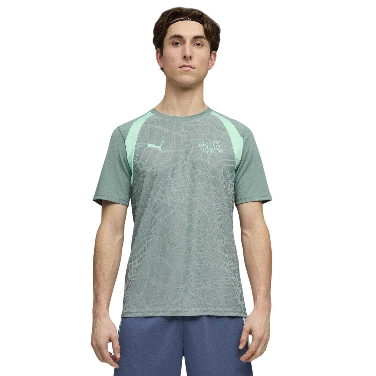 Green-White - Side - Puma Mens World Cup 2026 Switzerland FC Football Shirt