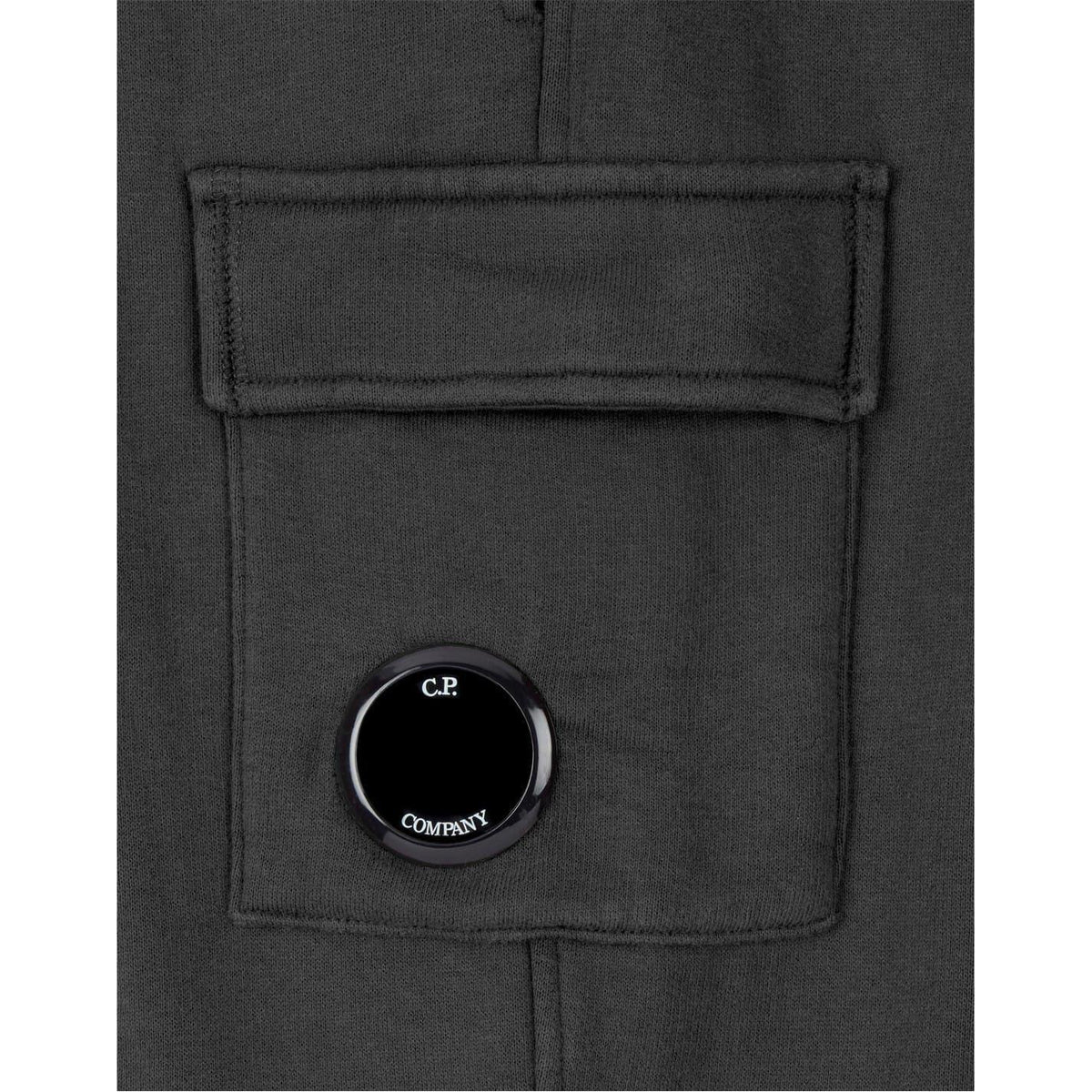 Black - Side - C.P. Company Boys Lens Cotton Jogging Bottoms