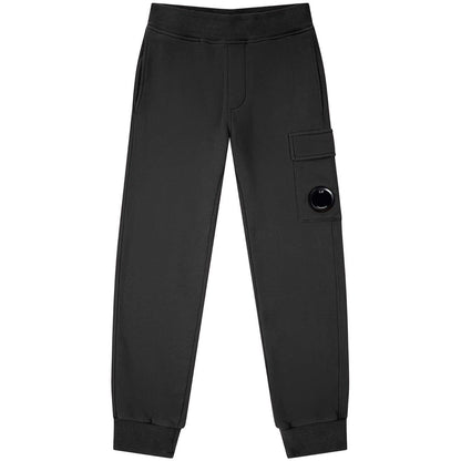 Black - Front - C.P. Company Boys Lens Cotton Jogging Bottoms