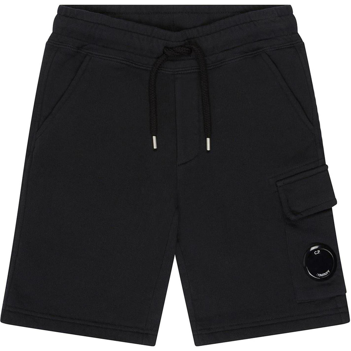 Black - Front - C.P. Company Boys Cotton Sweat Shorts