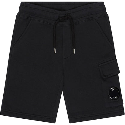 Black - Front - C.P. Company Boys Cotton Sweat Shorts
