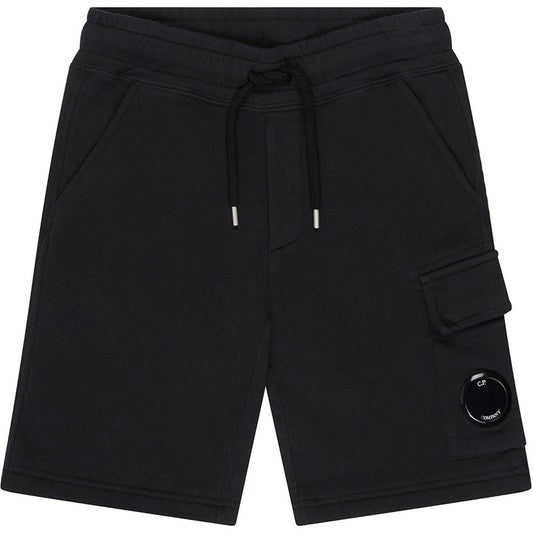 Black - Front - C.P. Company Boys Cotton Sweat Shorts