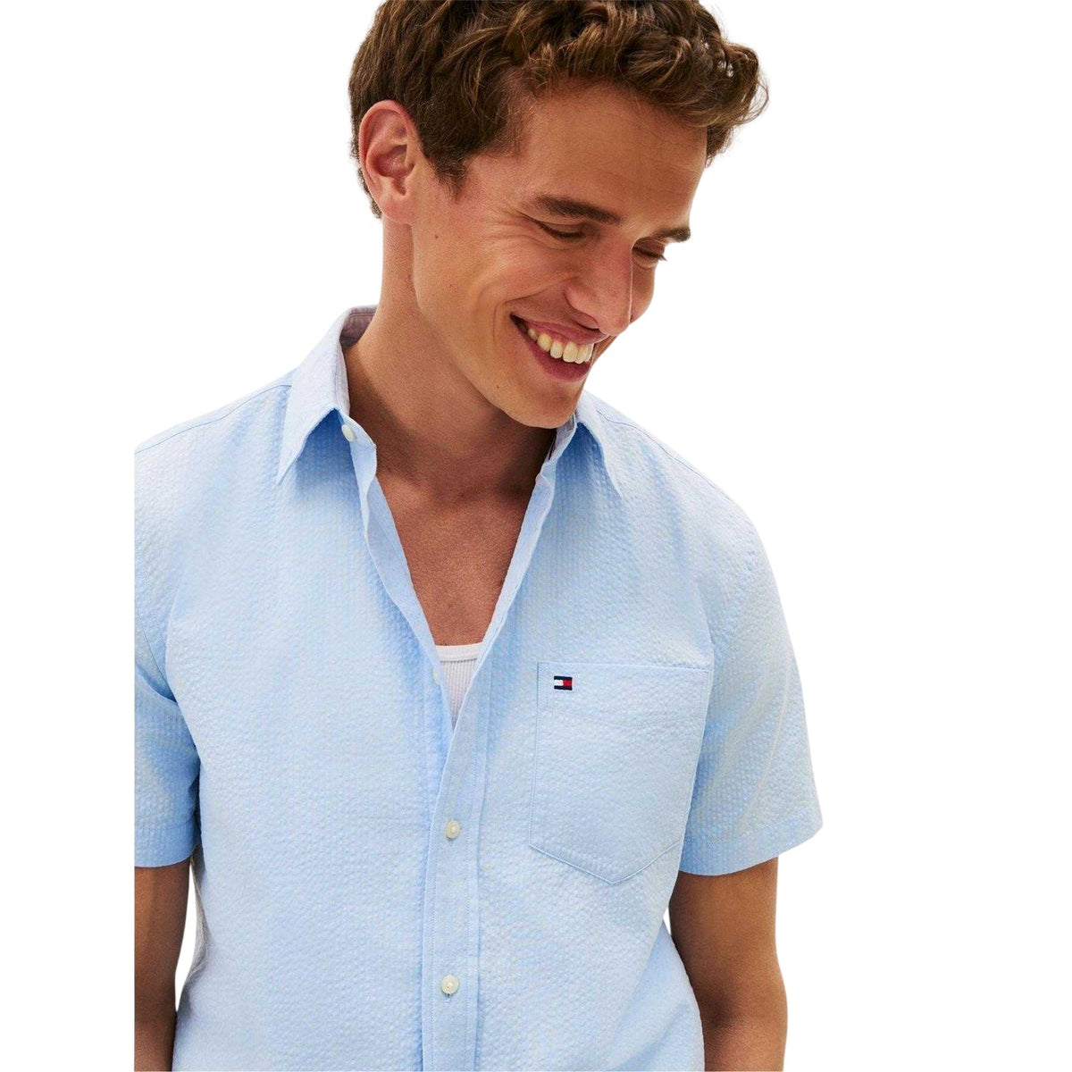 Sweet Blue - Side - Tommy Hilfiger Mens Short-Sleeved Shirt