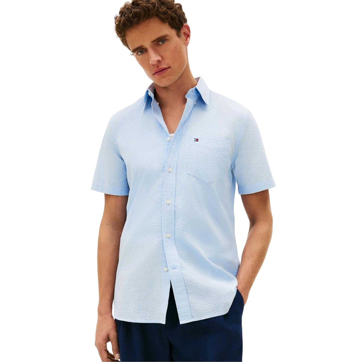 Sweet Blue - Lifestyle - Tommy Hilfiger Mens Short-Sleeved Shirt