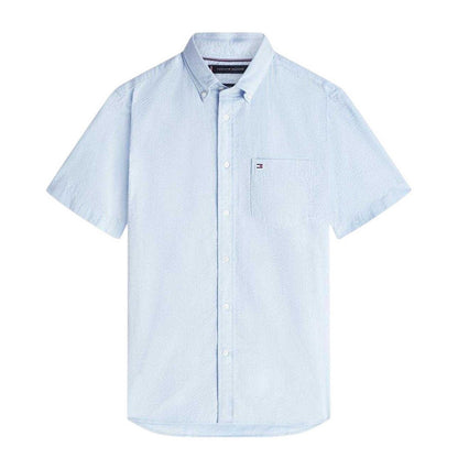 Sweet Blue - Front - Tommy Hilfiger Mens Short-Sleeved Shirt