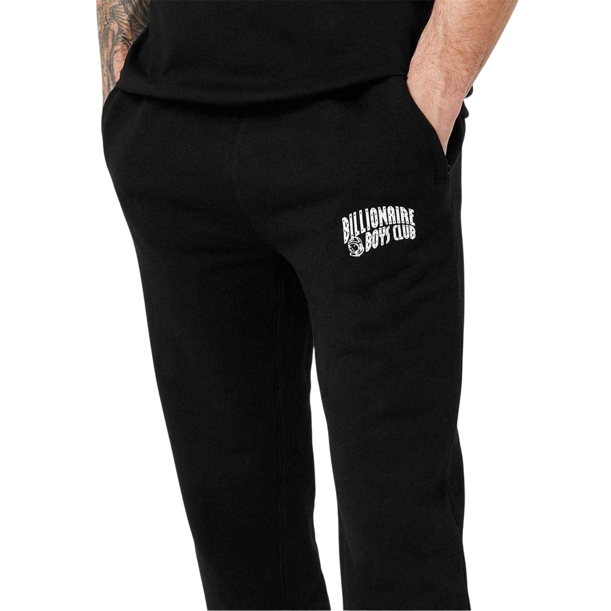 Black - Side - Billionaire Boys Club Mens Cotton Arched Logo Joggers