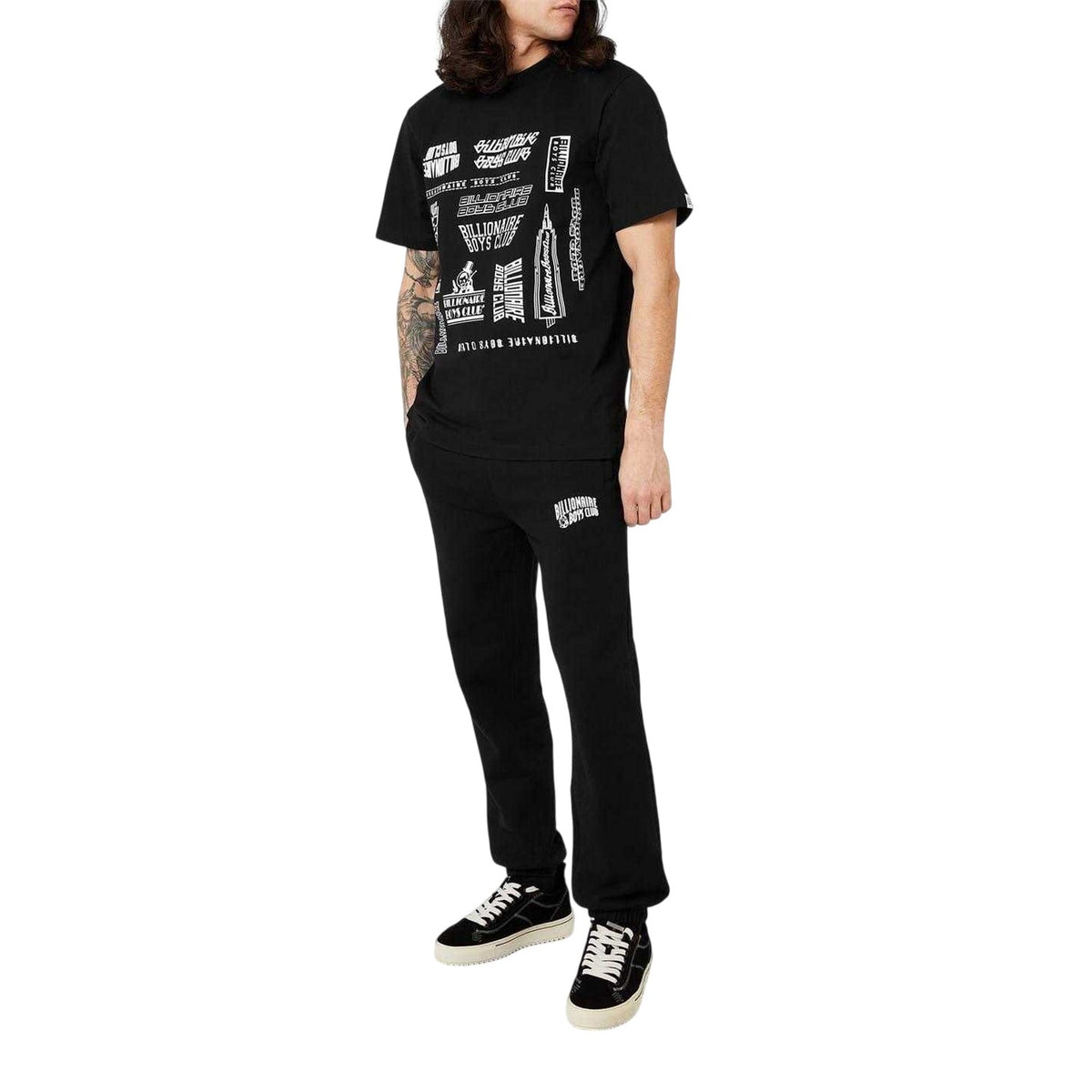 Black - Close up - Billionaire Boys Club Mens Cotton Arched Logo Joggers