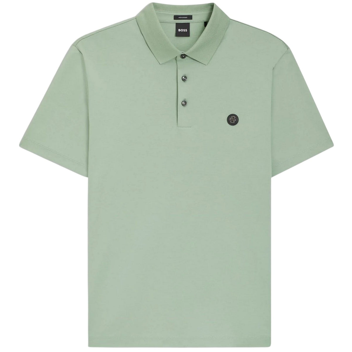 Green - Front - Boss Mens Parris Monogram Polo Shirt