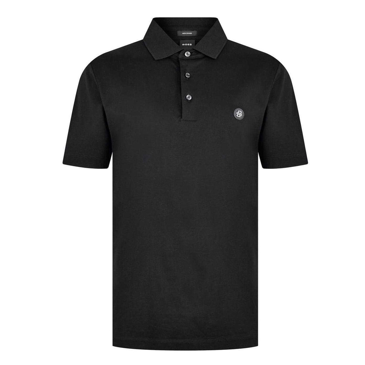 Black - Front - Boss Mens Parris Monogram Polo Shirt
