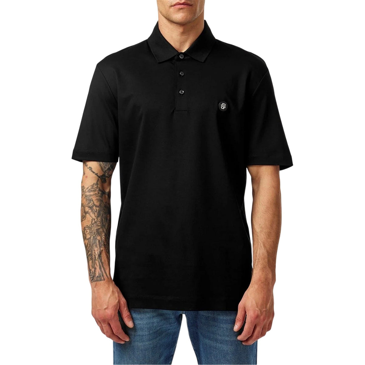 Black - Lifestyle - Boss Mens Parris Monogram Polo Shirt