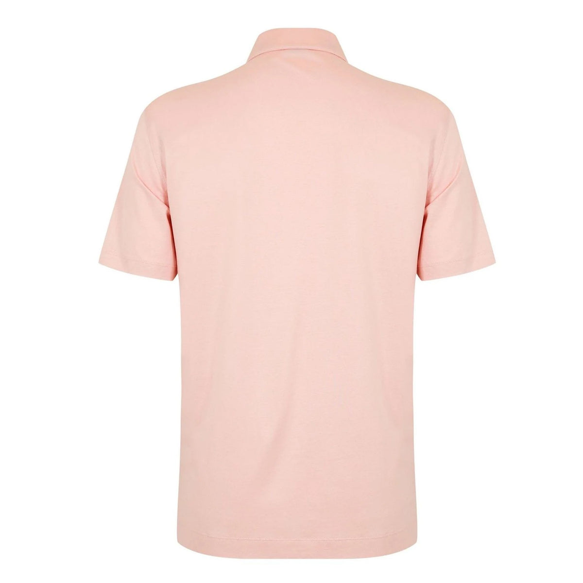 Light Pink - Back - Boss Mens Logo Half Zip Polo Shirt