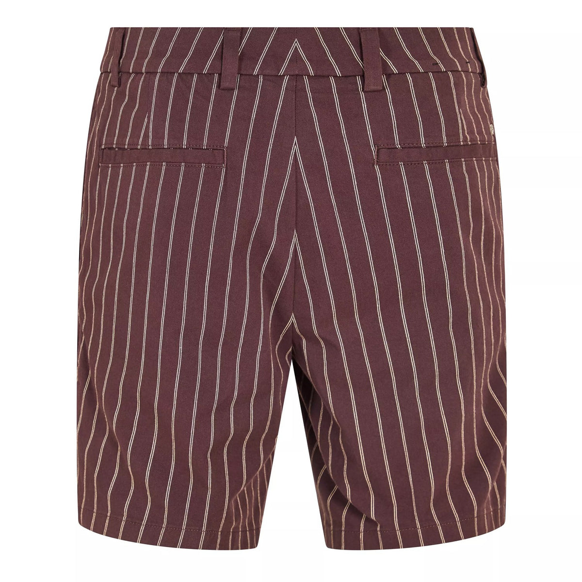 Dark Brown - Back - Boss Mens Kane Fleece Striped Relaxed Fit Shorts