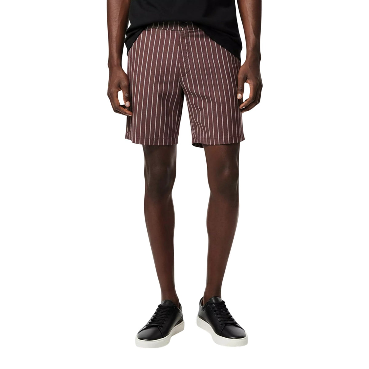 Dark Brown - Lifestyle - Boss Mens Kane Fleece Striped Relaxed Fit Shorts