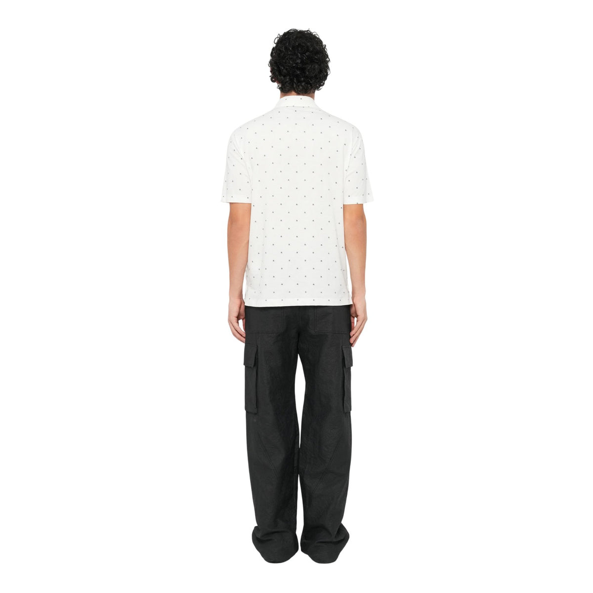 White - Back - Armani Exchange Mens Logo Regular Short-Sleeved Polo Shirt