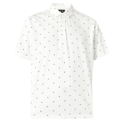 White - Front - Armani Exchange Mens Logo Regular Short-Sleeved Polo Shirt