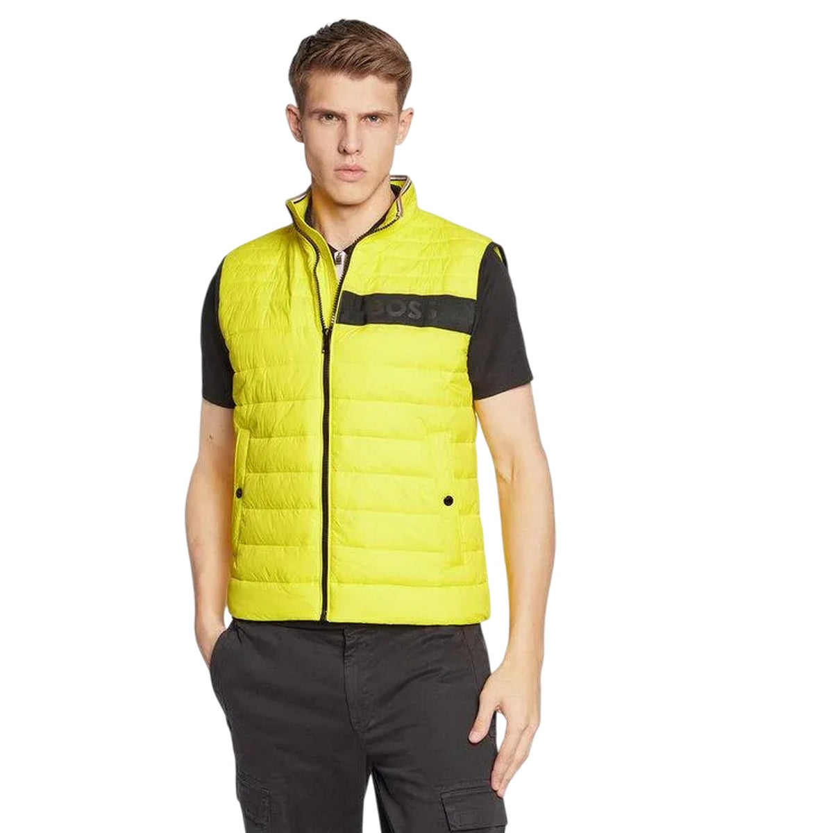 Bright Green - Pack Shot - Boss Mens Darolan Quilted Gilet