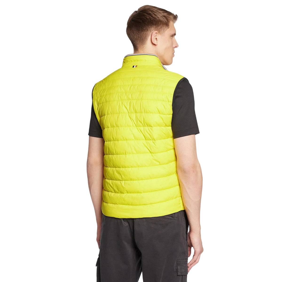 Bright Green - Close up - Boss Mens Darolan Quilted Gilet