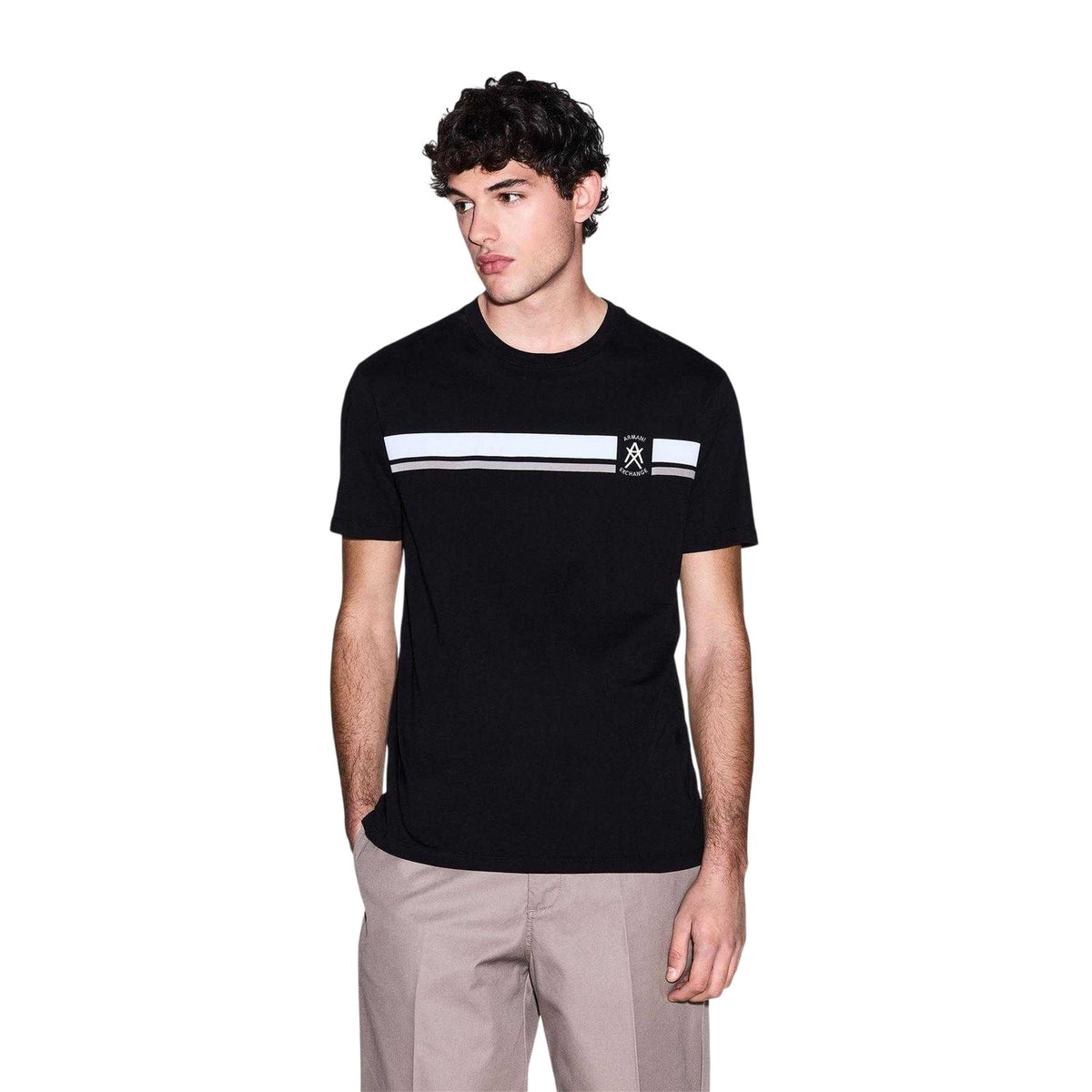 Black - Lifestyle - Armani Exchange Mens Exchange Regular Short-Sleeved T-Shirt
