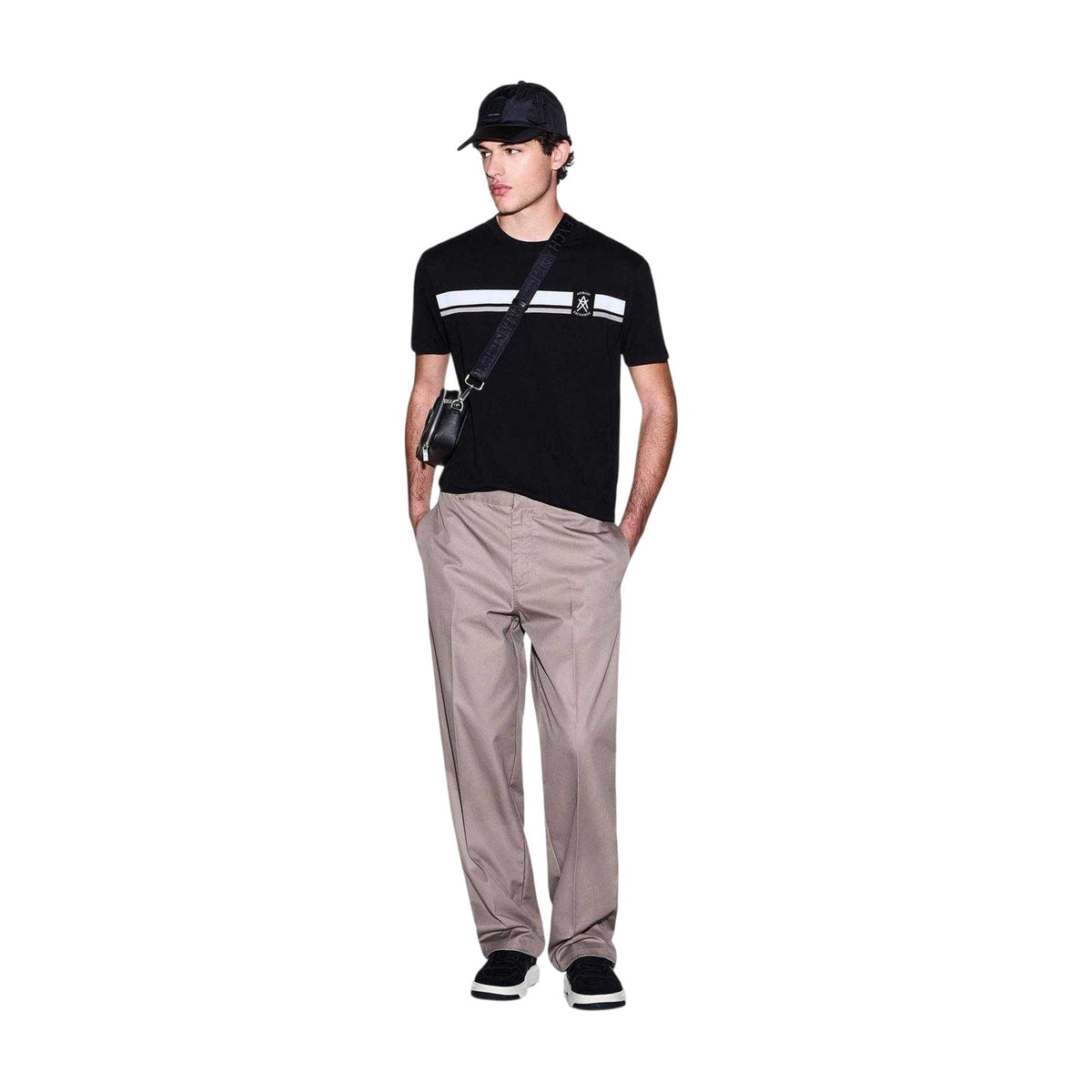 Black - Pack Shot - Armani Exchange Mens Exchange Regular Short-Sleeved T-Shirt