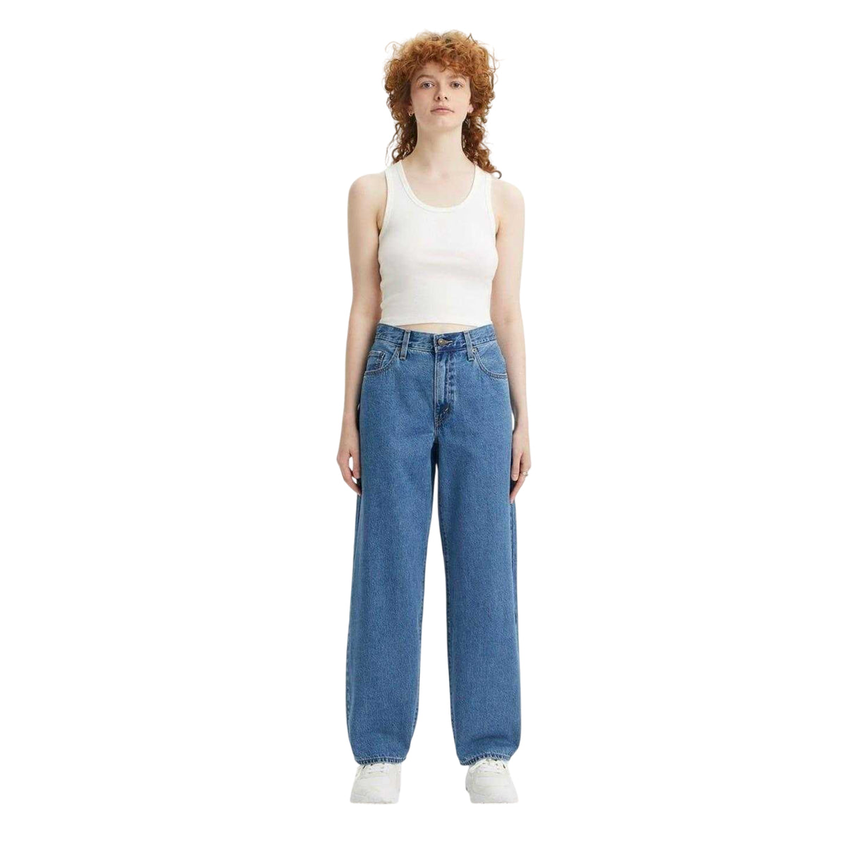 Blue - Lifestyle - Levis Womens-Ladies Cotton Blend Baggy Jeans