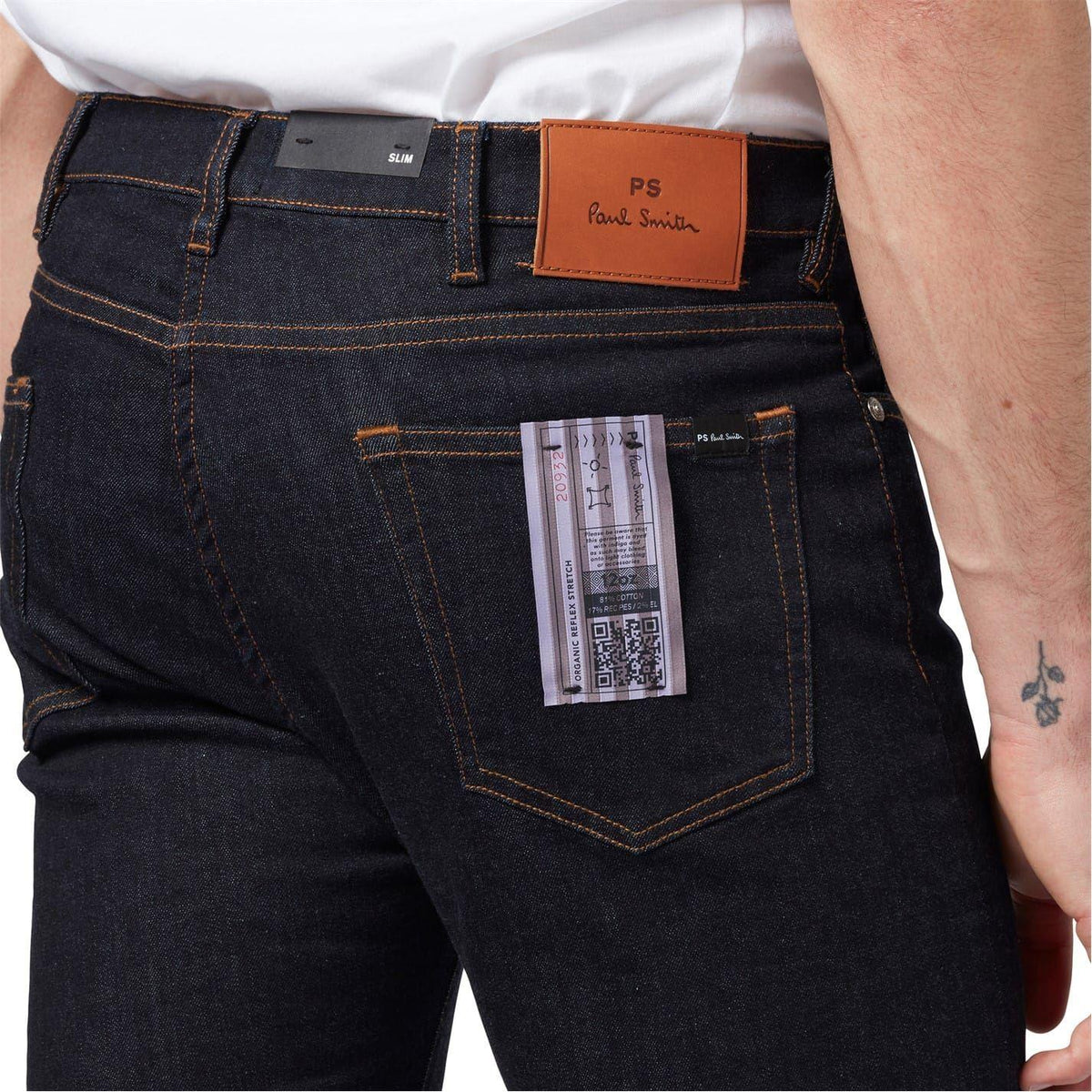 Blue - Side - Paul Smith Mens Reflex Organic Cotton Tapered Jeans