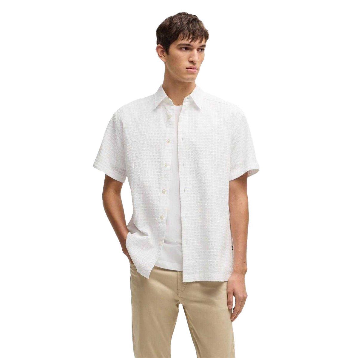 White - Lifestyle - Boss Mens C-Cory Lightweight Casual Shirt
