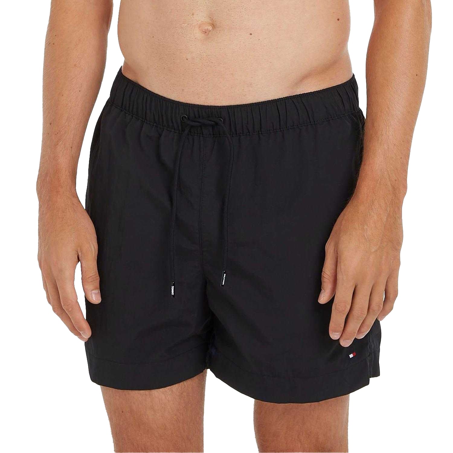 Black - Back - Tommy Hilfiger Mens Essential Logo Swim Shorts