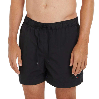 Black - Back - Tommy Hilfiger Mens Essential Logo Swim Shorts