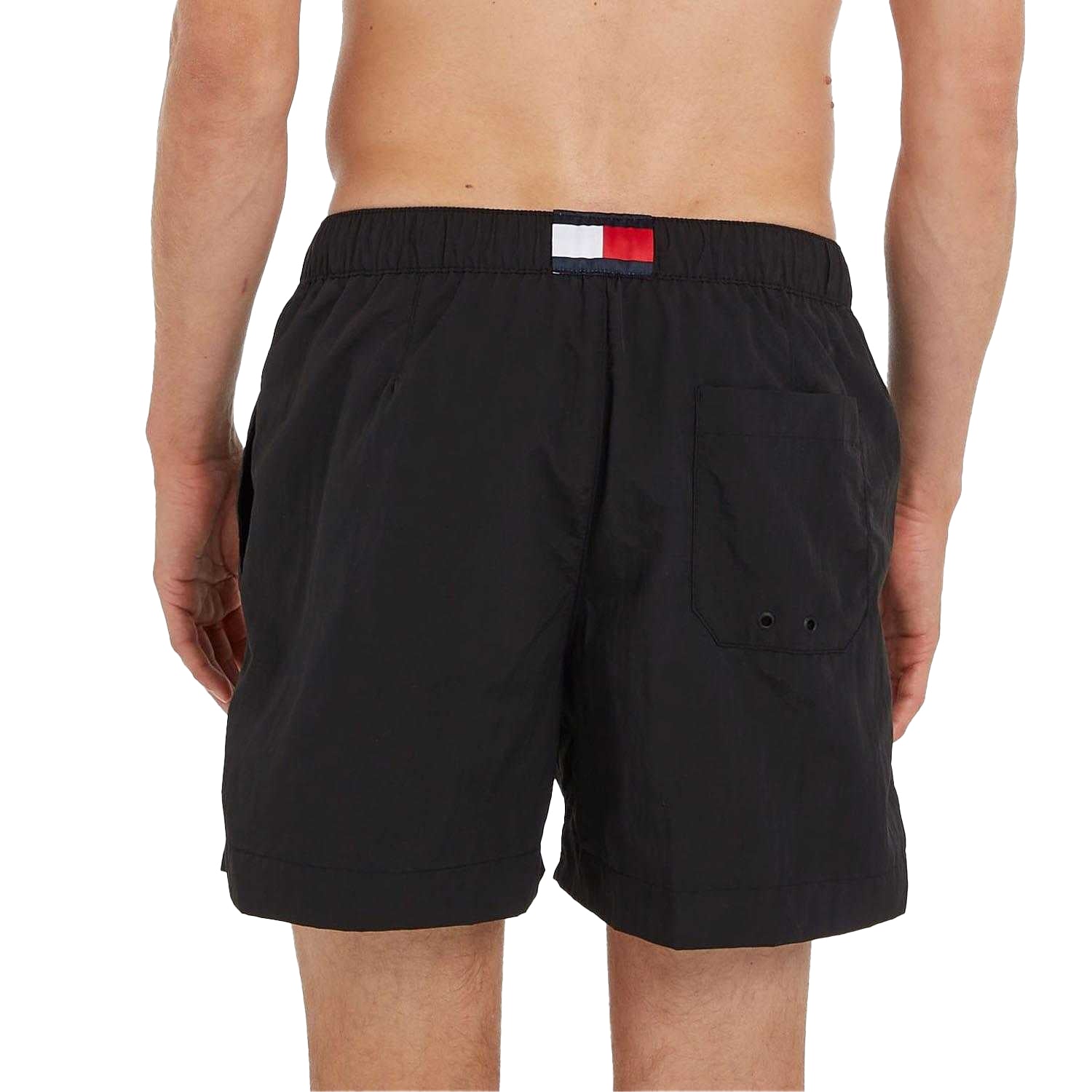 Black - Side - Tommy Hilfiger Mens Essential Logo Swim Shorts