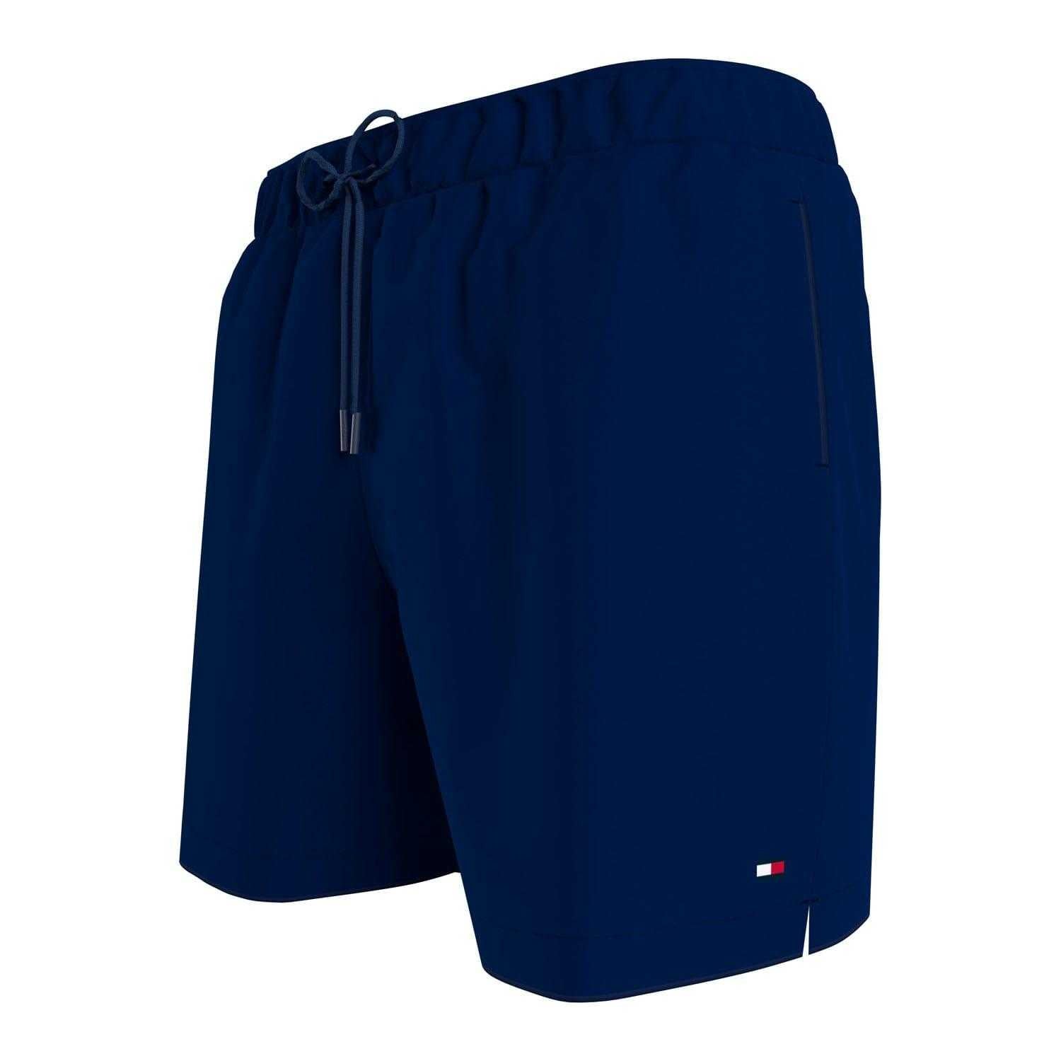 Blue - Side - Tommy Hilfiger Mens Essential Logo Swim Shorts