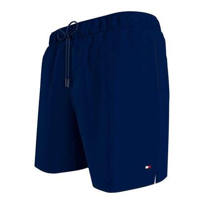 Blue - Side - Tommy Hilfiger Mens Essential Logo Swim Shorts