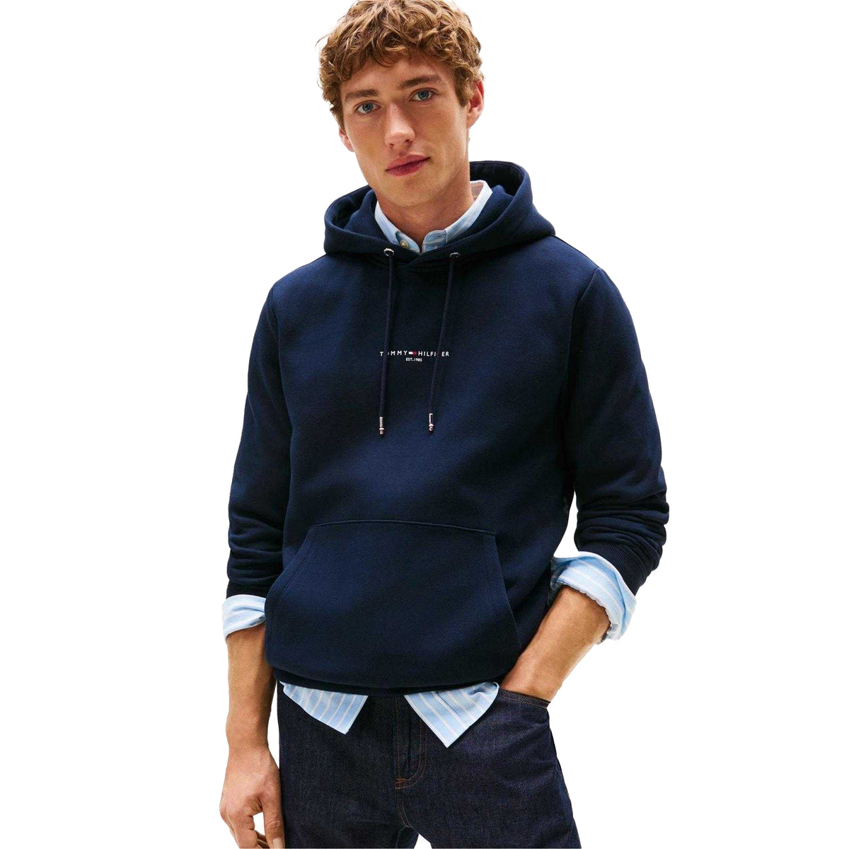 Desert Sky - Lifestyle - Tommy Hilfiger Mens Tipped Organic Cotton Hoodie