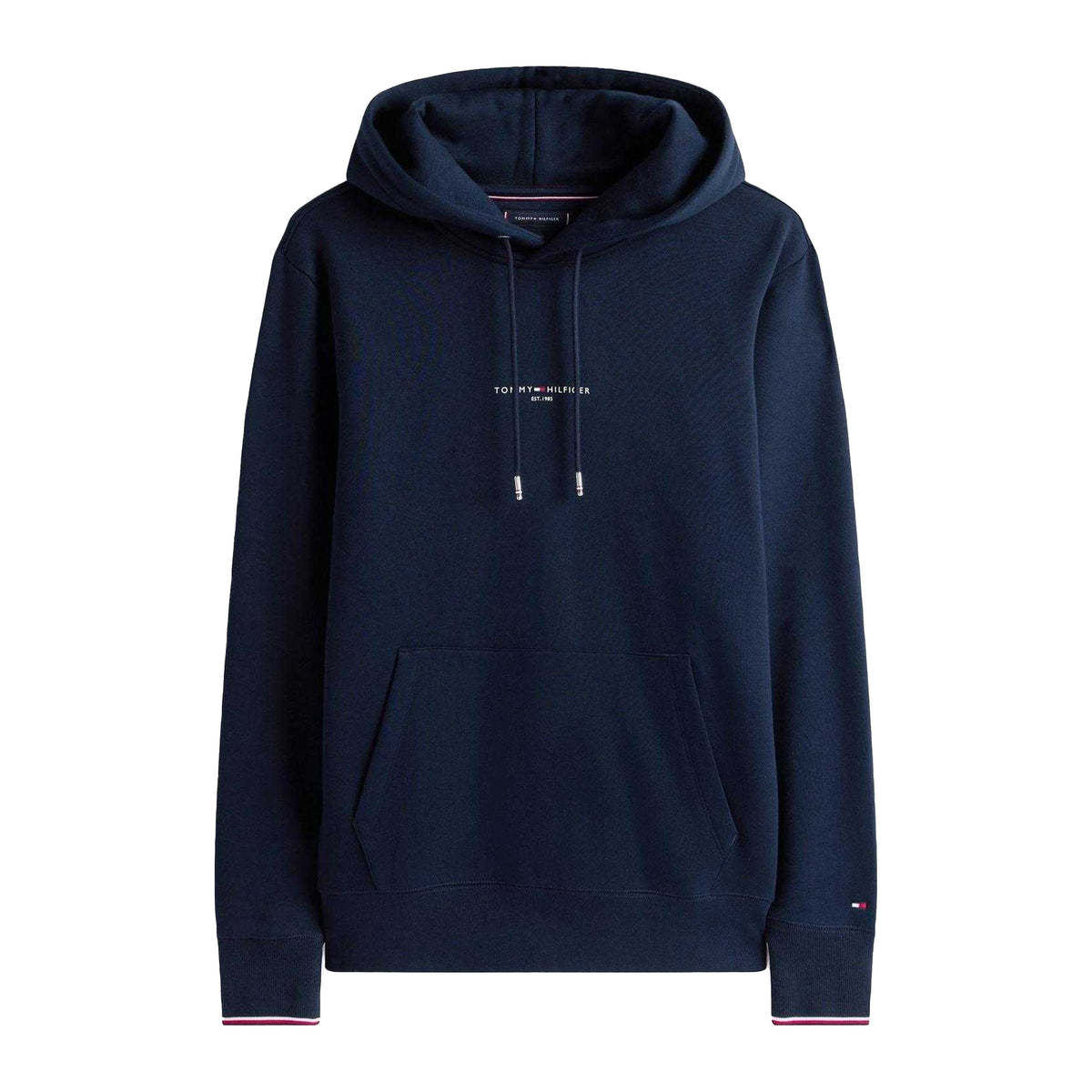 Desert Sky - Front - Tommy Hilfiger Mens Tipped Organic Cotton Hoodie