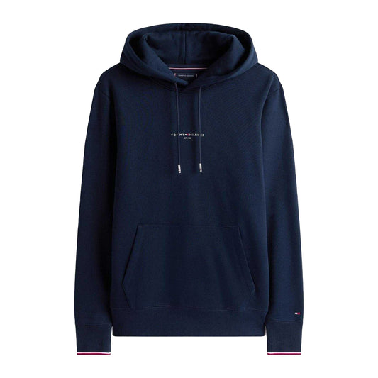 Desert Sky - Front - Tommy Hilfiger Mens Tipped Organic Cotton Hoodie