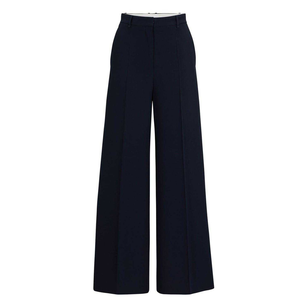 Dark Blue - Front - Boss Womens-Ladies Tikela Plain Wide Leg Chinos