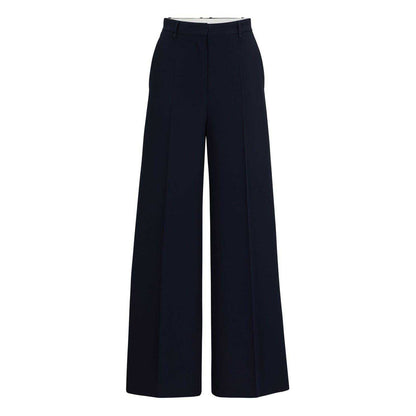 Dark Blue - Front - Boss Womens-Ladies Tikela Plain Wide Leg Chinos