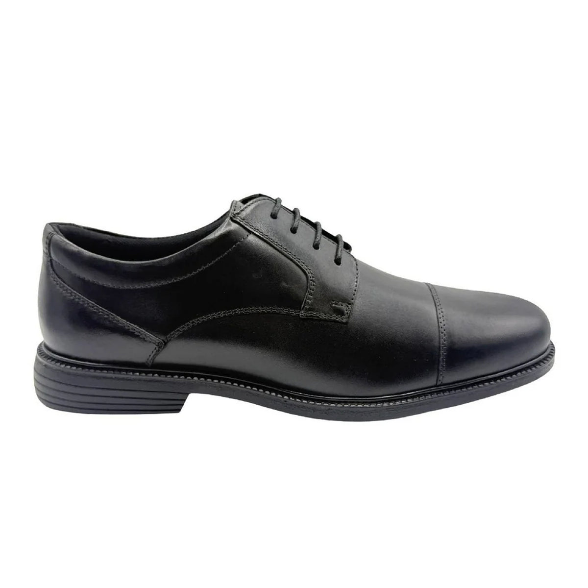 Black - Front - Rockport Mens Clifford Leather Flat Derby Shoes