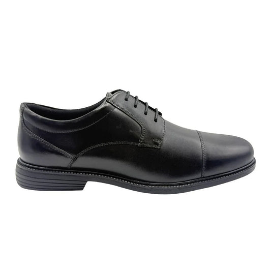 Black - Front - Rockport Mens Clifford Leather Flat Derby Shoes
