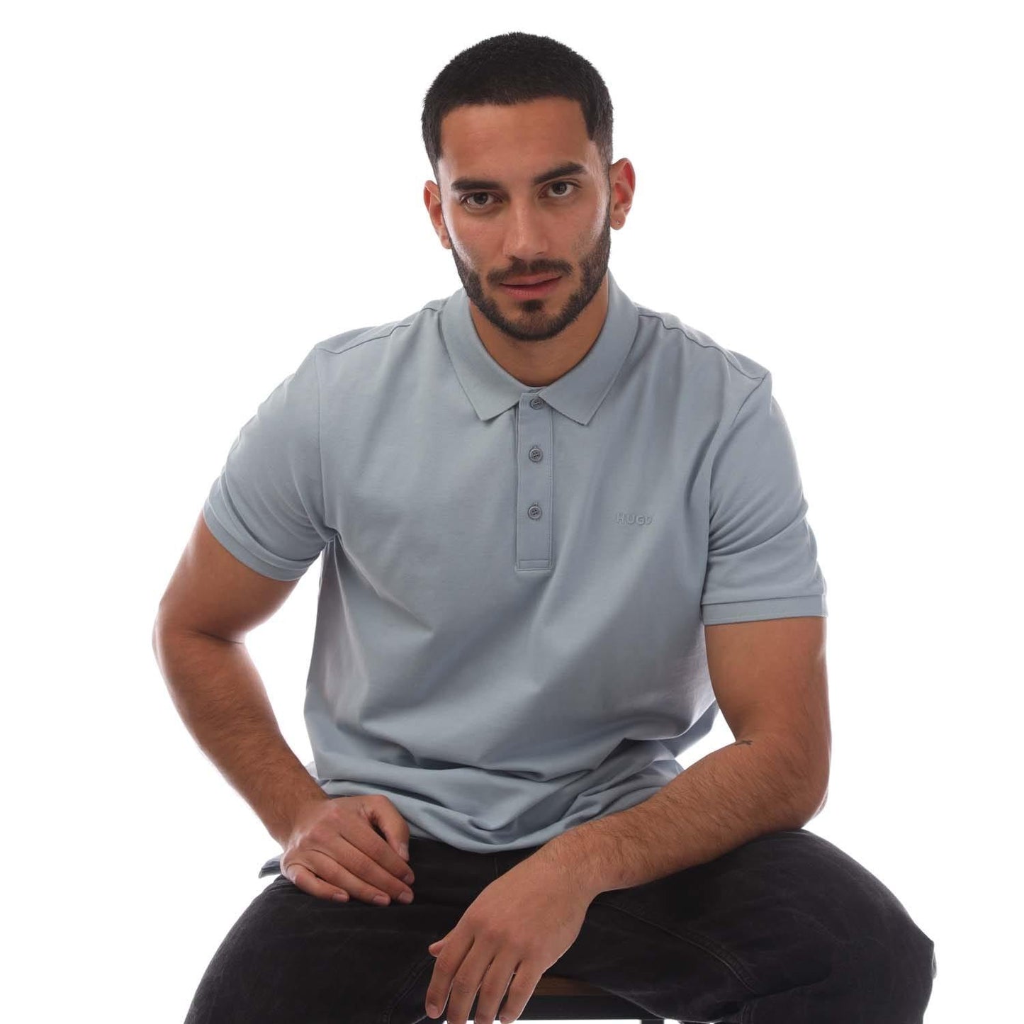 Blue - Lifestyle - Hugo Mens Donos222 Polo Shirt