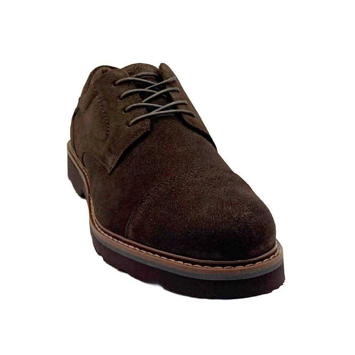 Brown - Side - Rockport Mens Charlee Leather Toe Cap Shoes