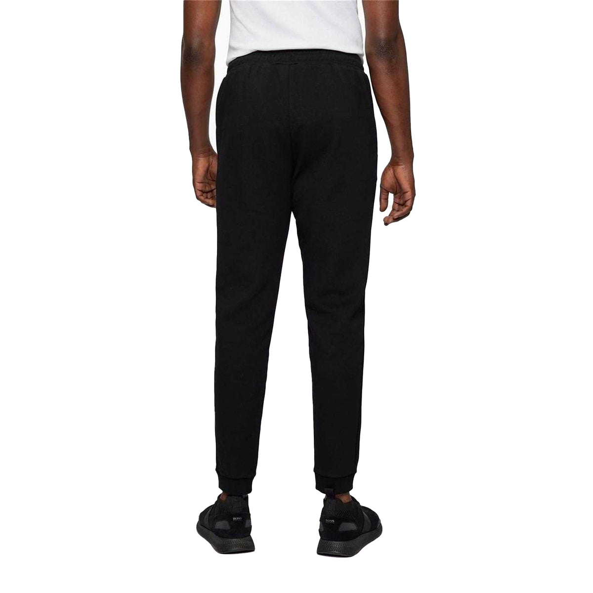Black - Back - Boss Mens Cotton Relaxed Fit Jogging Bottoms