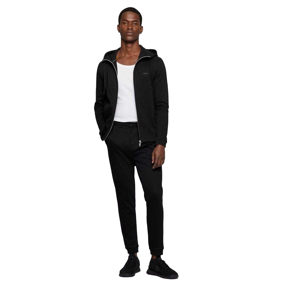 Black - Lifestyle - Boss Mens Cotton Relaxed Fit Jogging Bottoms