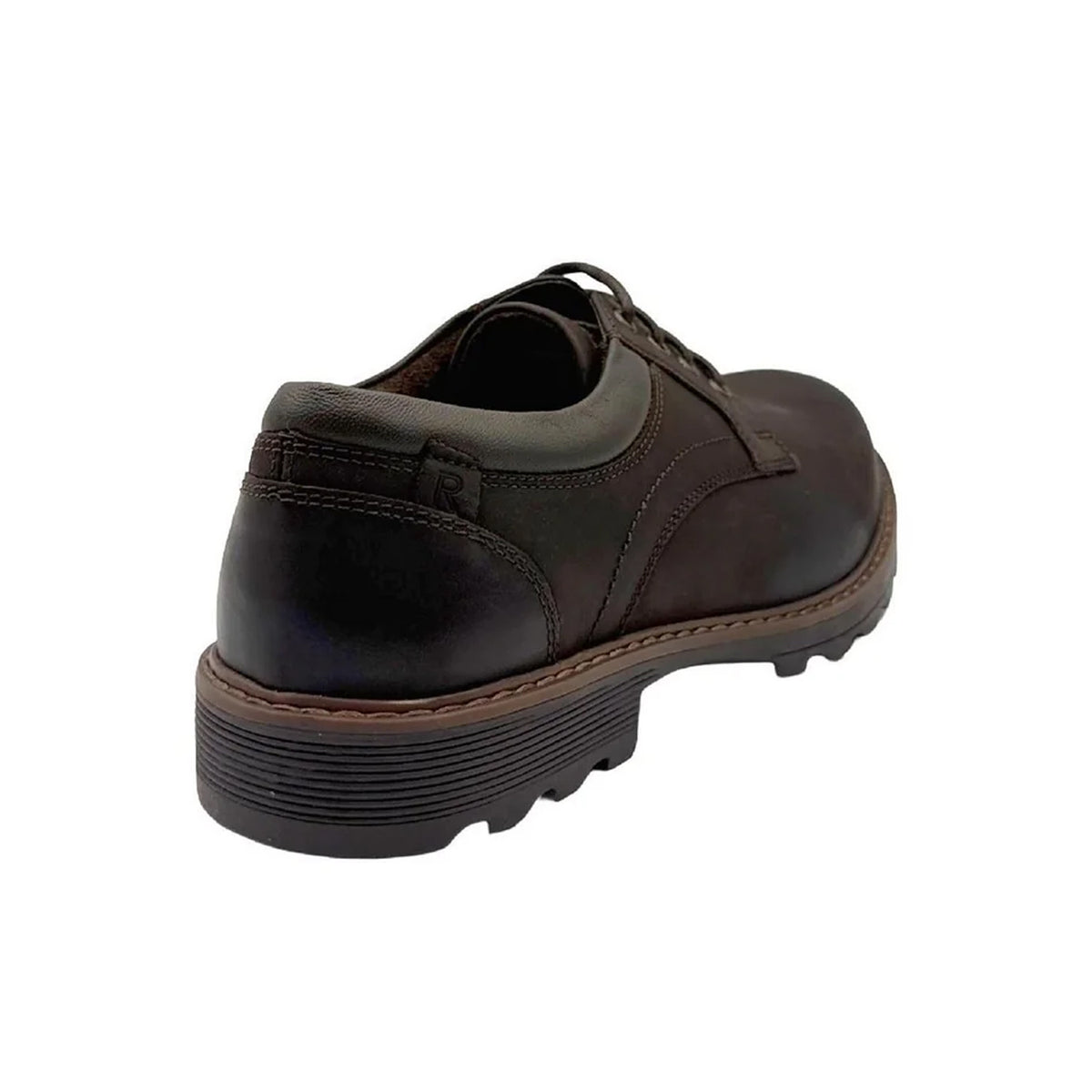Brown - Back - Rockport Mens Marshall Plain Leather Derby Shoes