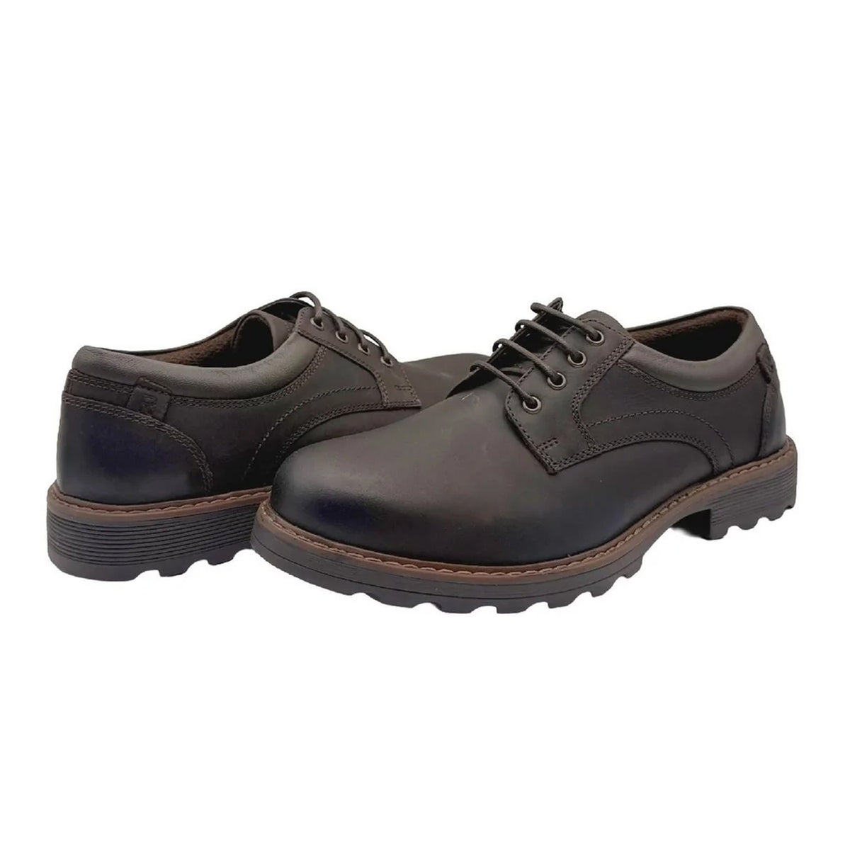Brown - Lifestyle - Rockport Mens Marshall Plain Leather Derby Shoes