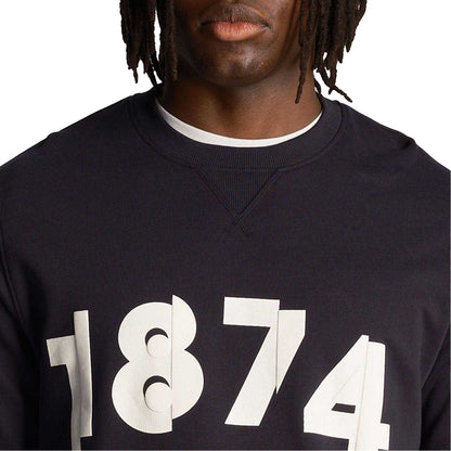 Navy - Side - Lyle & Scott Mens 1874 Graphic Sweatshirt