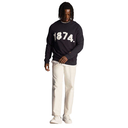 Navy - Pack Shot - Lyle & Scott Mens 1874 Graphic Sweatshirt