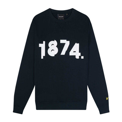Navy - Front - Lyle & Scott Mens 1874 Graphic Sweatshirt