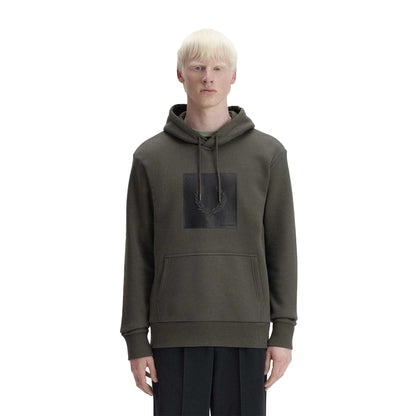 Field Green - Lifestyle - Fred Perry Mens Box Logo Pullover Hoodie