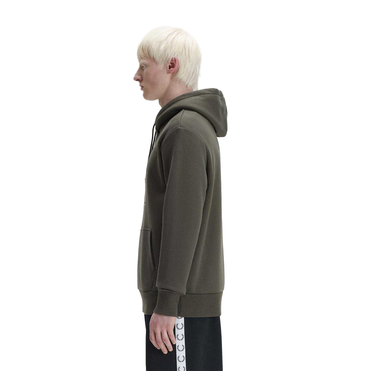 Field Green - Pack Shot - Fred Perry Mens Box Logo Pullover Hoodie