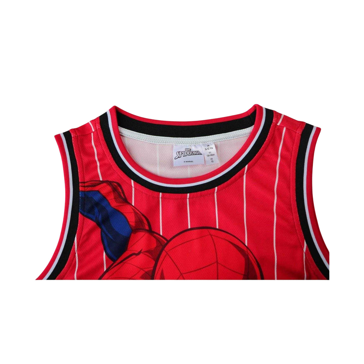 Red - Side - Spider-Man Childrens-Kids Logo Basketball Jersey Set